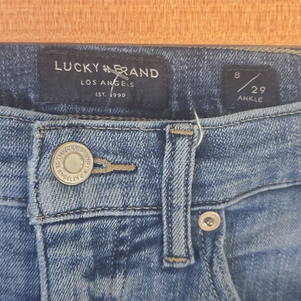 Lucky BRAND JEANS women's Size 8  Blue Ankle High Rise Skinny Bridgette Boho - Picture 10 of 16